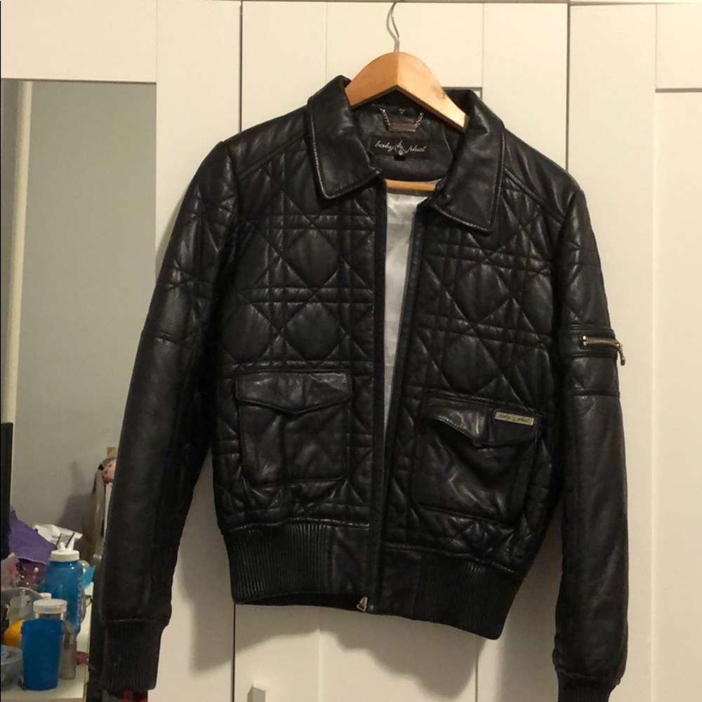 baby phat Black genuine leather jacket